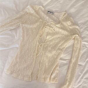 Princess Polly Lace Tie Blouse Cardigan